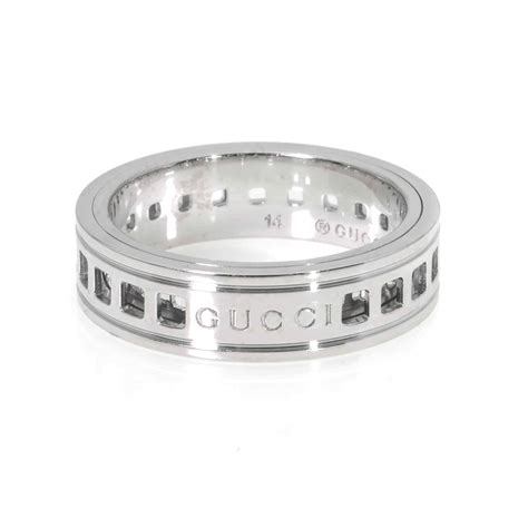 gucci ring white|Gucci 18k white gold ring.